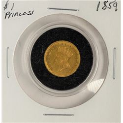 1859 $1 Indian Princess Head Gold Coin