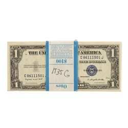 Pack of (100) Consecutive 1935G No Motto $1 Silver Certificate Notes