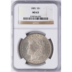 1885 $1 Morgan Silver Dollar Coin NGC MS63