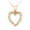 Image 1 : 14KT Yellow Gold 1.00 ctw Diamond Heart Shaped Pendant with 14KT Rose Gold Chain