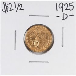1925-D $2 1/2 Indian Head Quarter Eagle Gold Coin