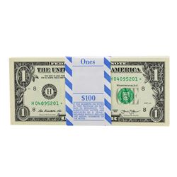 Pack of (100) Consecutive 2013 $1 Federal Reserve STAR Notes St. Louis
