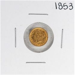 1853 Type 1 $1 Liberty Head Gold Dollar Coin