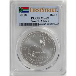 2018 South Africa Krugerrand Silver Coin PCGS MS69 First Issue