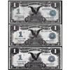 Image 1 : Lot of (3) 1899 $1 Black Eagle Silver Certificate Notes