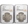 Image 1 : Lot of 1884-O & 1885-O $1 Morgan Silver Dollar Coin NGC MS63