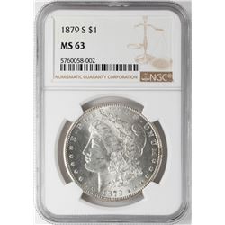 1879-S $1 Morgan Silver Dollar Coin NGC MS63