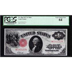 1917 $1 Legal Tender Note Fr.38m Mule PCGS Very Choice New 64