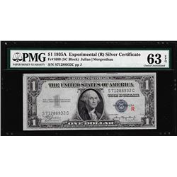 1935A $1 Experimental "R" Silver Certificate Note Fr.1609 PMG Ch. Uncirculated 63EPQ