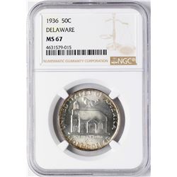 1936 Delaware Commemorative Half Dollar Coin NGC MS67