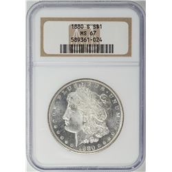 1880-S $1 Morgan Silver Dollar Coin NGC MS67