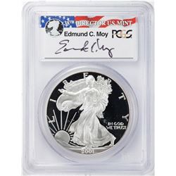 2001-W $1 American Silver Eagle Proof Coin PCGS PR69DCAM W/Edmund C. Moy Signature