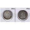 Image 1 : Lot of (2) 1835 Capped Bust Half Dollar Coins