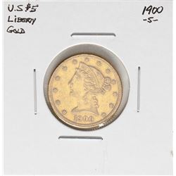 1900-S $5 Liberty Head Half Eagle Gold Coin