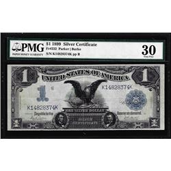 1899 $1 Black Eagle Silver Certificate Note Fr.232 PMG Very Fine 30