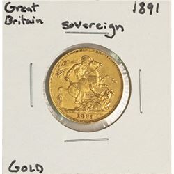 1891 Great Britain Sovereign Gold Coin