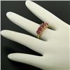 Image 3 : 10k Yellow Gold 1.79 ctw Shared Prong Set Oval Ruby Band Ring w/ Diamond Accents