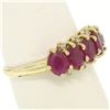 Image 6 : 10k Yellow Gold 1.79 ctw Shared Prong Set Oval Ruby Band Ring w/ Diamond Accents