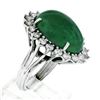 Image 6 : 18K White Gold 17.38 ctw GIA Large Cabochon Emerald & Diamond Oval Cocktail Ring