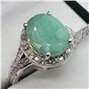 Image 1 : Silver Emerald White Topaz Ring (~Size 7) (~weight 6.4g), Suggested Retail Value $500 (Estimated Sel