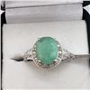 Image 2 : Silver Emerald White Topaz Ring (~Size 7) (~weight 6.4g), Suggested Retail Value $500 (Estimated Sel