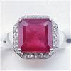Image 2 : Silver Ruby White Topaz Ring (~Size 7) (~weight 7g), Suggested Retail Value $600 (Estimated Selling 