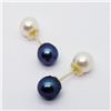 Image 2 : 14K Yellow Gold 2 In 1 Fresh Water Pearl (6Mm) Earrings, Made in Canada, Suggested Retail Value $140