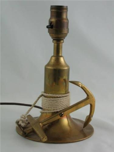 Nautical Desk Lamp, Brass, Anchor