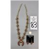 Image 9 : Zuni Needlepoint Coral Squash Blossom Necklace with Earrings