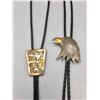 Image 1 : Two Sterling Silver and Gold Overlay Bolos