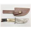 Image 1 : Stag Handle Knife with Leather Sheath