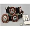 Image 9 : Coral Cabochon and Inlay Concho Belt