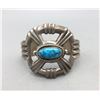 Image 1 : Nice Turquoise Sterling Silver Sandcast Bracelet
