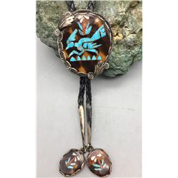 Nice 1960s Zuni Inlay Bolo Tie