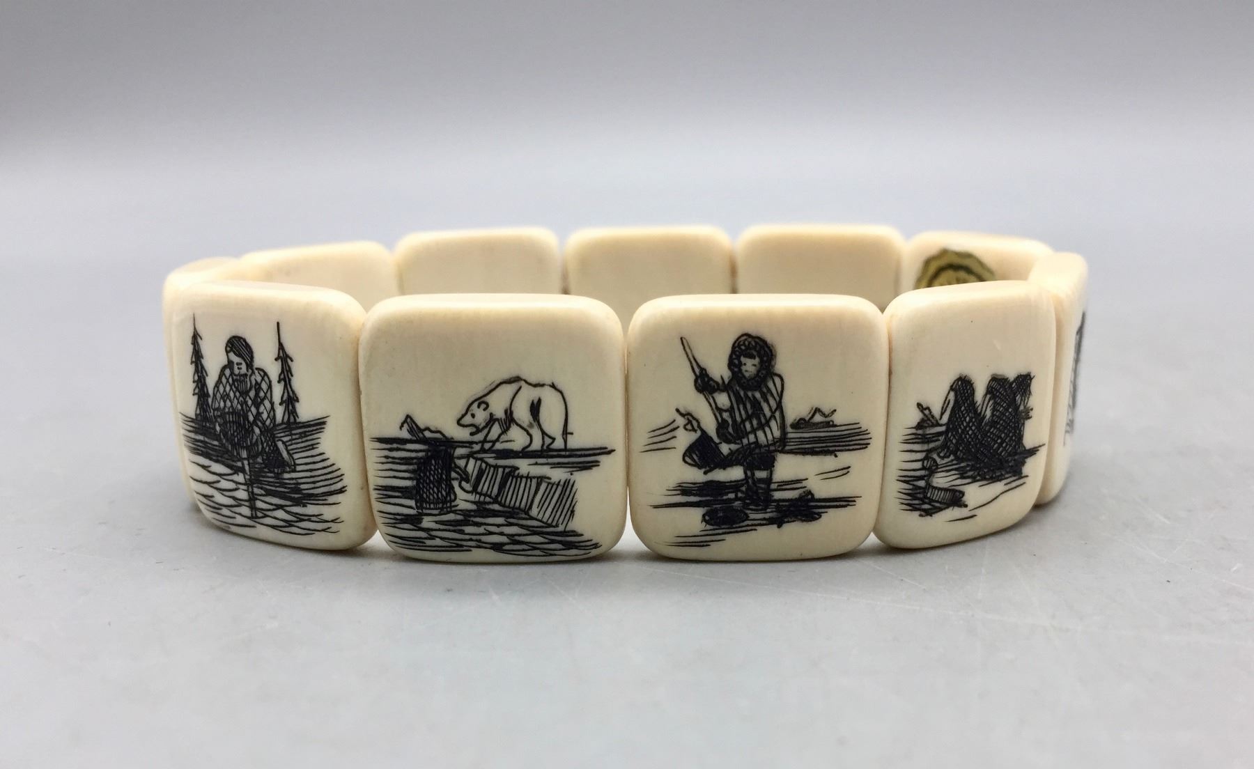 1970s Alaskan Eskimo Ivory Bracelet