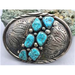 Six Stone Turquoise Belt Buckle