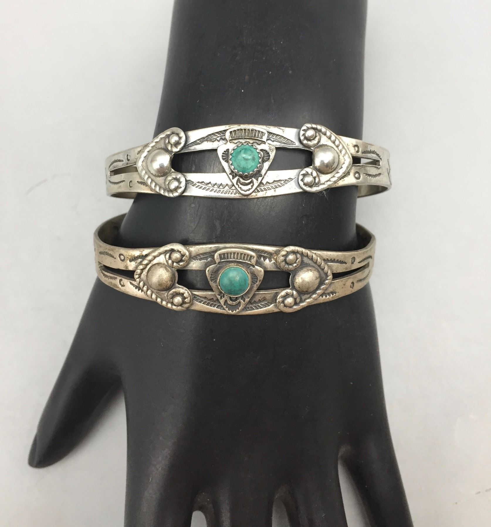 Two Vintage Sterling Silver Bracelets