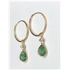 Image 1 : 14K Yellow Gold Emerald(1.5ct) Diamond(0.23ct) Earrings (~weight 0.82g), Made in Canada, Appraised R