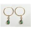 Image 2 : 14K Yellow Gold Emerald(1.5ct) Diamond(0.23ct) Earrings (~weight 0.82g), Made in Canada, Appraised R