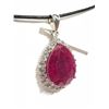 Image 1 : Silver Ruby(8ct) White Topaz(1.35ct) Pendant (~weight 7.6g), Appraised Retail $950 (Estimated Sellin