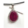 Image 2 : Silver Ruby(8ct) White Topaz(1.35ct) Pendant (~weight 7.6g), Appraised Retail $950 (Estimated Sellin