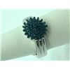 Image 1 : Silver Blue Diamond(0.5ct) Ring (~Size 6.5)(Ring is resizable for $40) (~weight 7.3g), Appraised Ret