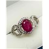 Image 1 : Silver Ruby Cubic Zirconia Ring, Suggested Retail Value $100