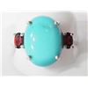 Image 2 : Silver Turquoise(12ct) Garnet Ring, Insurance Value $920 (Estimated Selling Price from $60 to $120)
