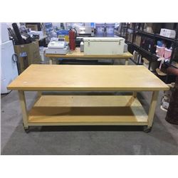 Wheeled Wooden Prep Table