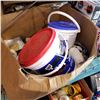 Image 2 : 2 BOXES OF PAINTING SUPPLIES AND SHOP HARDWARE