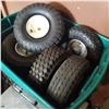 Image 3 : GREEN TOTE OF 7 CART TIRES
