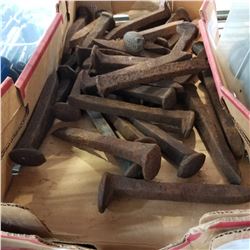 TRAY OF IRON SPIKES