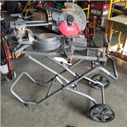 RIGID SLIDING COMPOUNT MITER SAW ON FOLDING ROLLING STAND