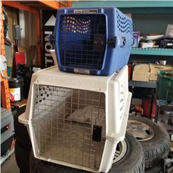 MEDIUM SIZE CLASSIC KENNEL CARRIER AND SMALL BLUE PET CARRIER